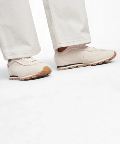 Maison Margiela Replica Suede And Leather Sneakers, Beige