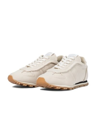 Maison Margiela Replica Suede And Leather Sneakers, Beige