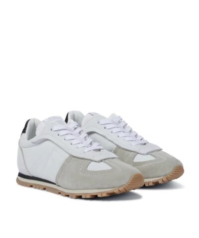 Maison Margiela Replica Suede And Leather Sneakers, Off-White