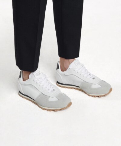 Maison Margiela Replica Suede And Leather Sneakers, Off-White