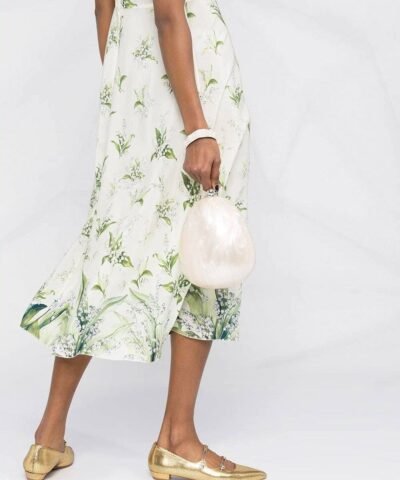 Red Valentino May Lily Ruffle-Detail Dress, White