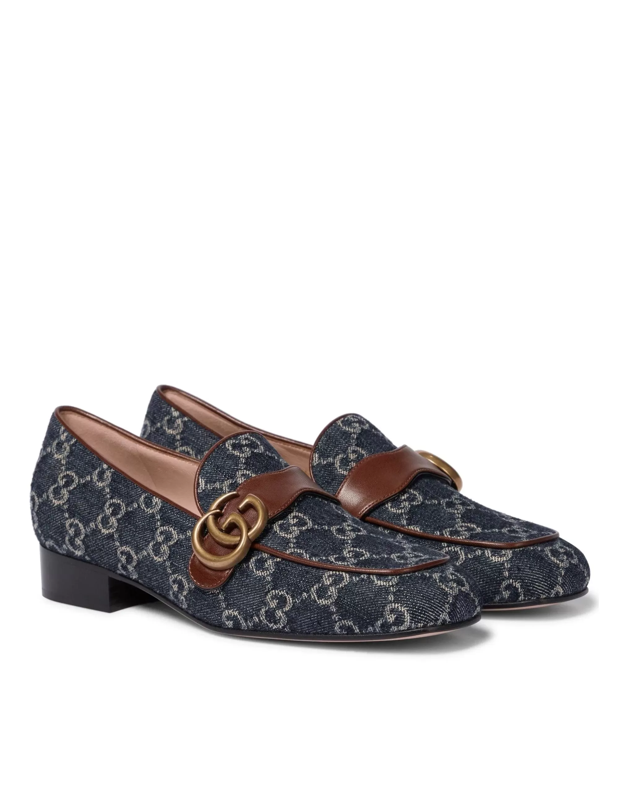 Gucci Marmont GG Medallion Denim Loafers