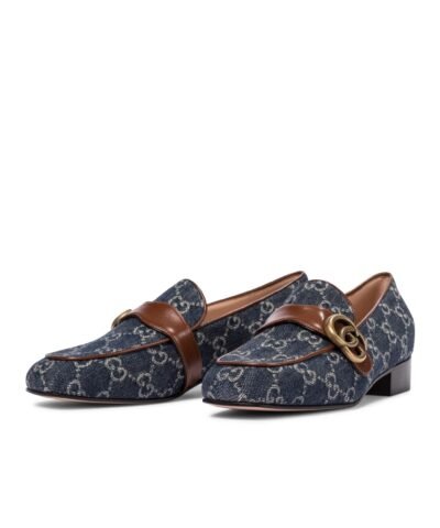 Gucci Marmont GG Medallion Denim Loafers
