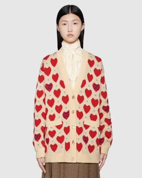 Gucci Women's Gucci Les Pommes Cotton Heart Sweater