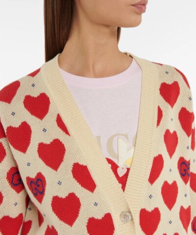 Gucci Women's Gucci Les Pommes Cotton Heart Sweater