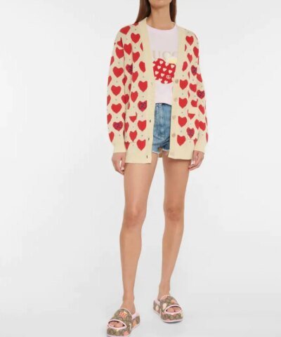 Gucci Women's Gucci Les Pommes Cotton Heart Sweater