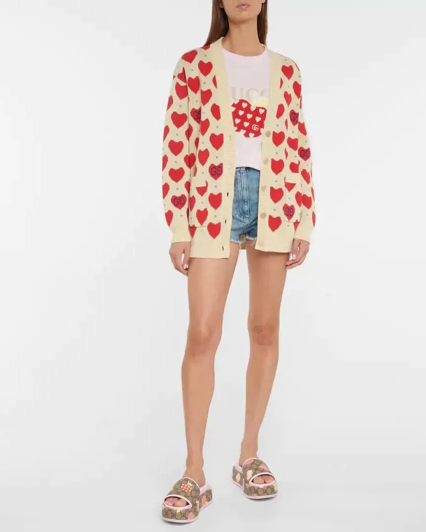 Gucci Women's Gucci Les Pommes Cotton Heart Sweater