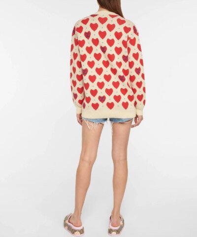 Gucci Women's Gucci Les Pommes Cotton Heart Sweater