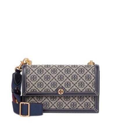 Tory Burch T Monogram Jacquard Shoulder Bag, Tory Navy