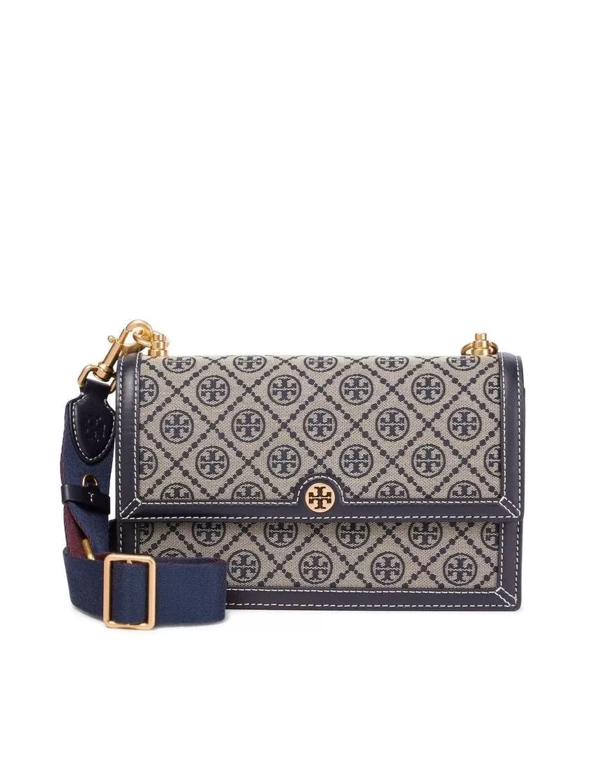 Tory Burch T Monogram Jacquard Shoulder Bag, Tory Navy