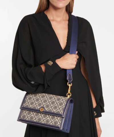 Tory Burch T Monogram Jacquard Shoulder Bag, Tory Navy