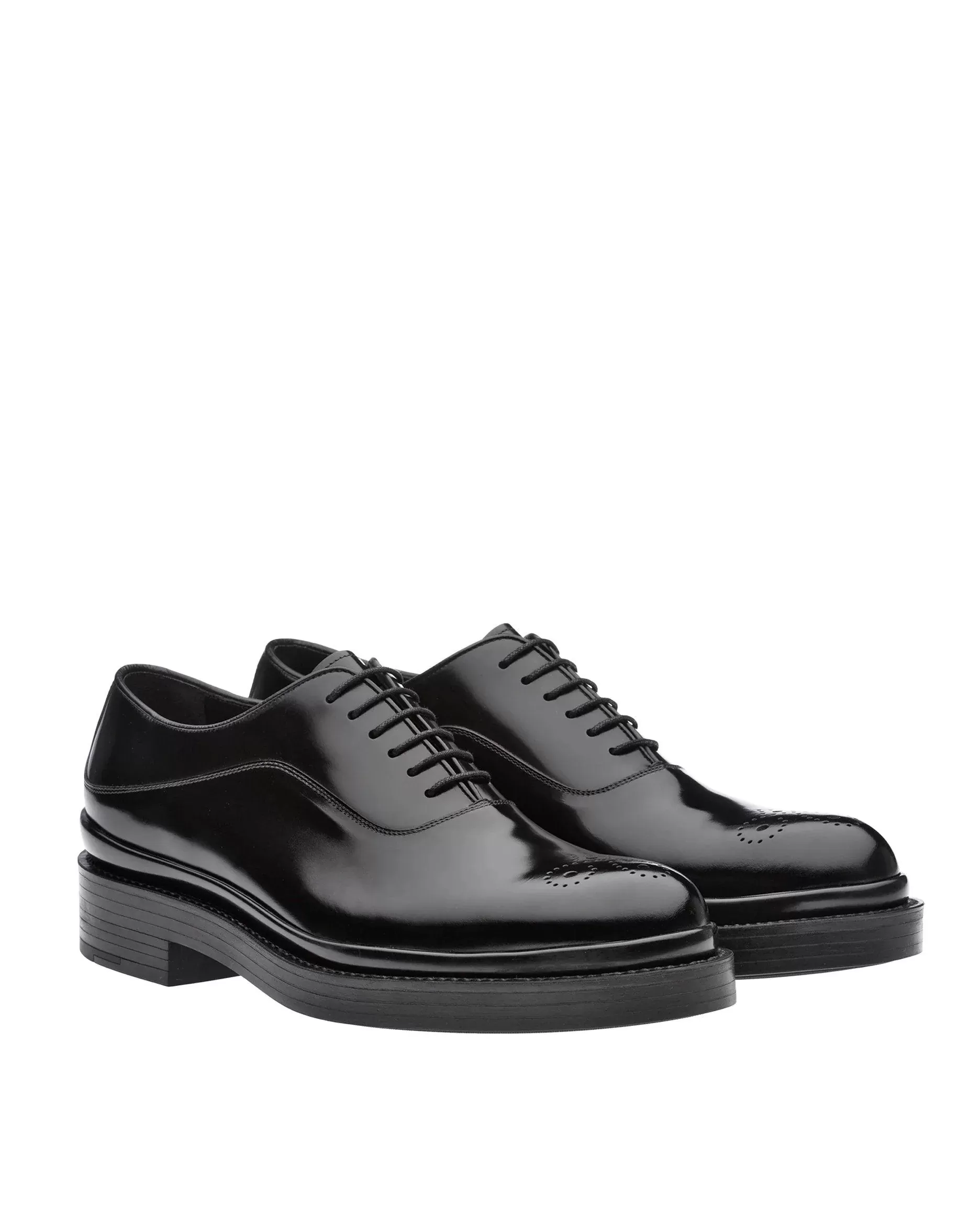 Prada Men's Brushed Leather Oxford Shoes