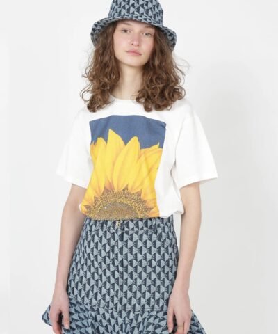 Sandro Sunflower-Print Organic Cotton-Jersey T-Shirt