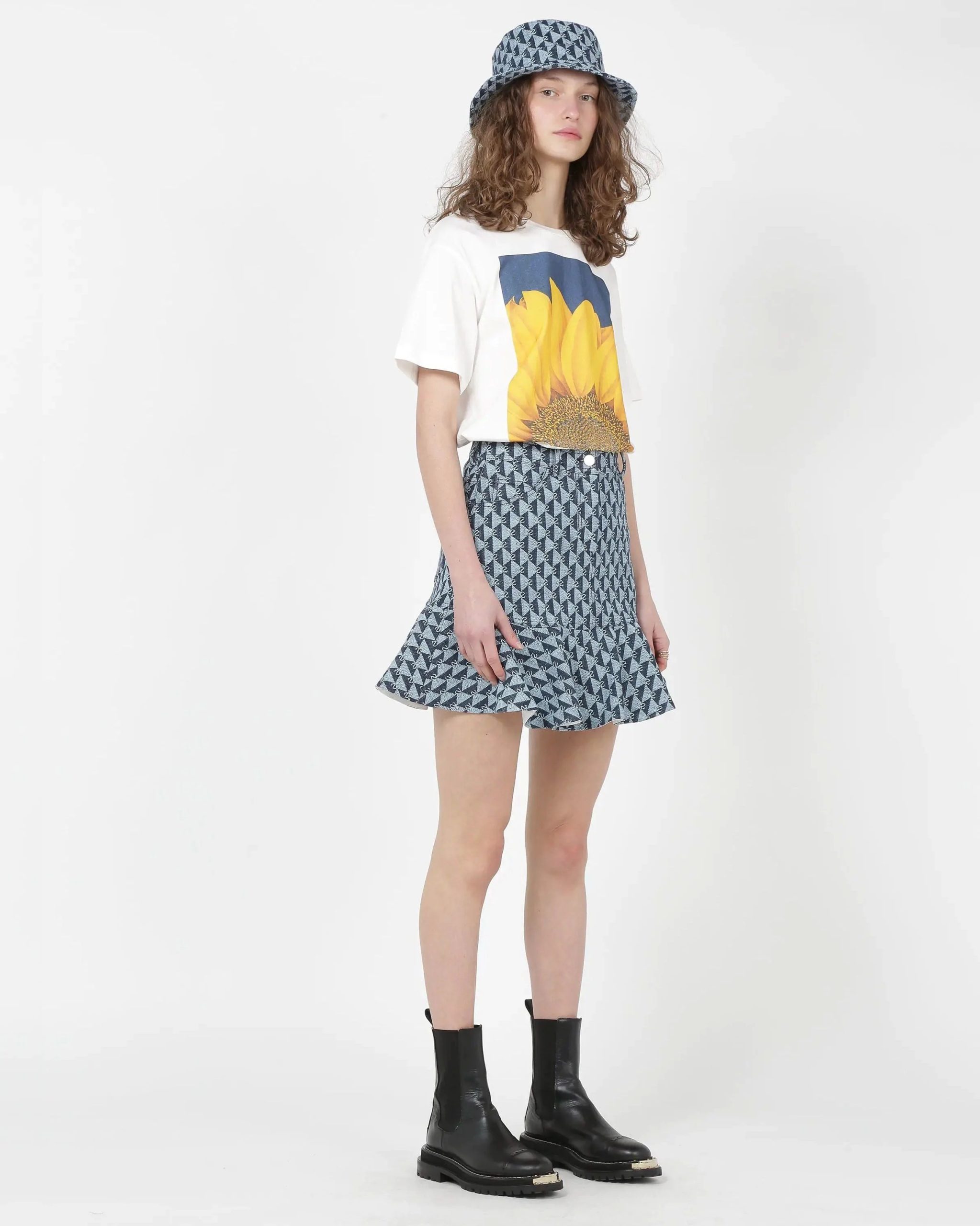 Sandro Sunflower-Print Organic Cotton-Jersey T-Shirt