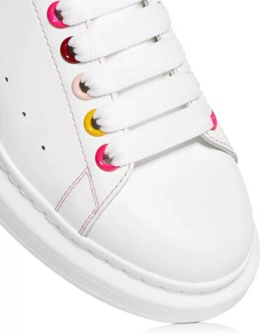 Alexander McQueen White Rainbow Eyelets Oversized Sneakers