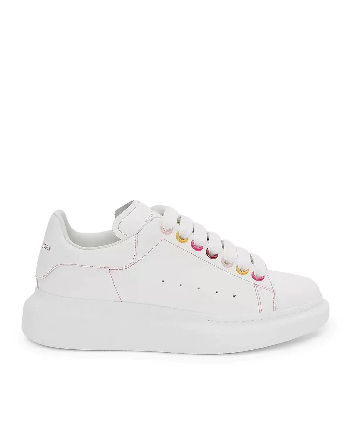 Alexander McQueen White Rainbow Eyelets Oversized Sneakers