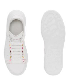 Alexander McQueen White Rainbow Eyelets Oversized Sneakers