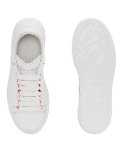 Alexander McQueen White Rainbow Eyelets Oversized Sneakers