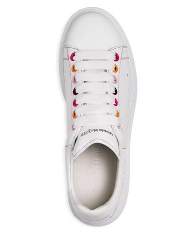 Alexander McQueen White Rainbow Eyelets Oversized Sneakers