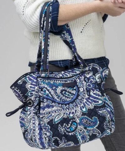 Vera Bradley Iconic Glenna Satchel in Lavender Meadow