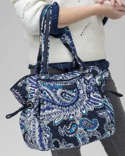 Vera Bradley Iconic Glenna Satchel in Lavender Meadow