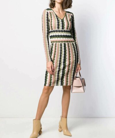M Missoni Long-Sleeve Mini Dress