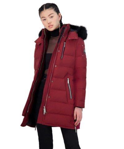 Moose Knuckles Paddockwood Genuine Fox Fur Trim Down Parka In Red