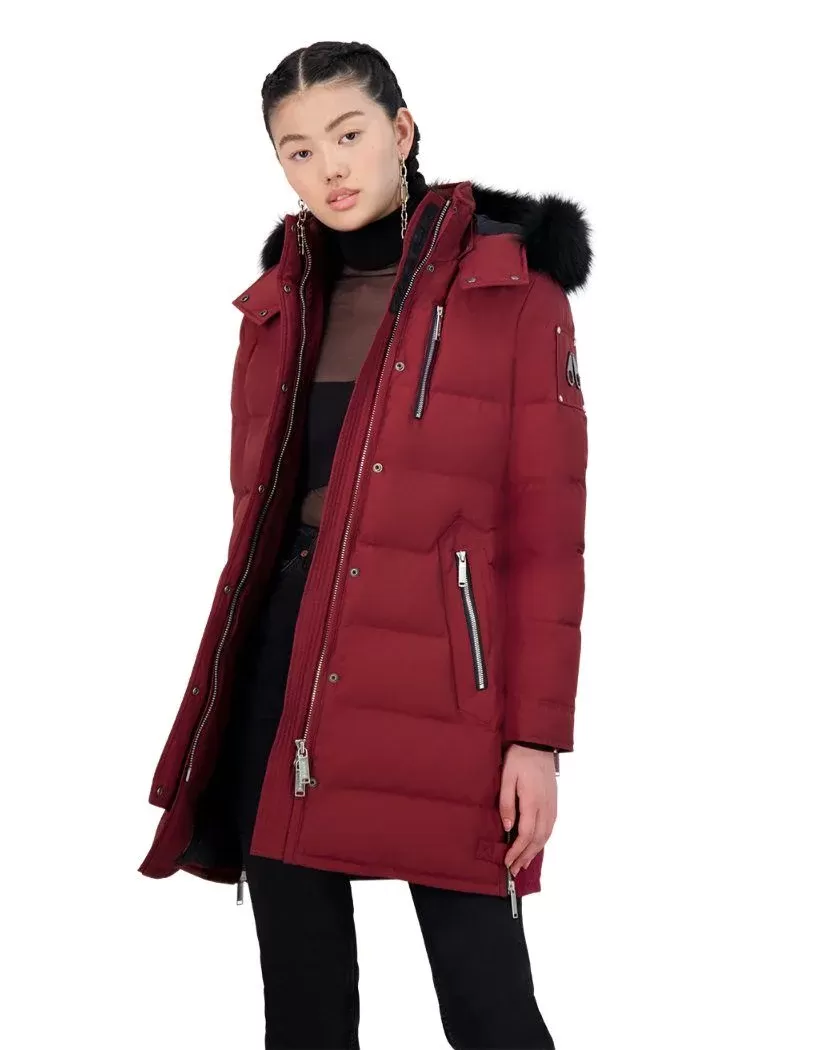 Moose Knuckles Paddockwood Genuine Fox Fur Trim Down Parka In Red