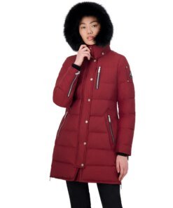 Moose Knuckles Paddockwood Genuine Fox Fur Trim Down Parka In Red
