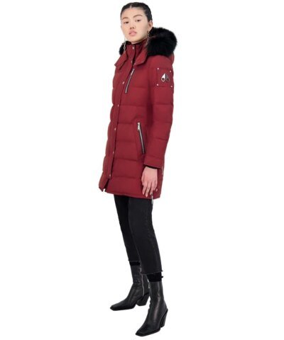 Moose Knuckles Paddockwood Genuine Fox Fur Trim Down Parka In Red