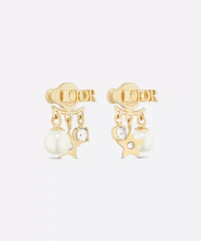Alternative view of Dior Pearl Crystal Dio(r)evolution Earrings Aged Gold