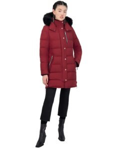 Moose Knuckles Paddockwood Genuine Fox Fur Trim Down Parka In Red
