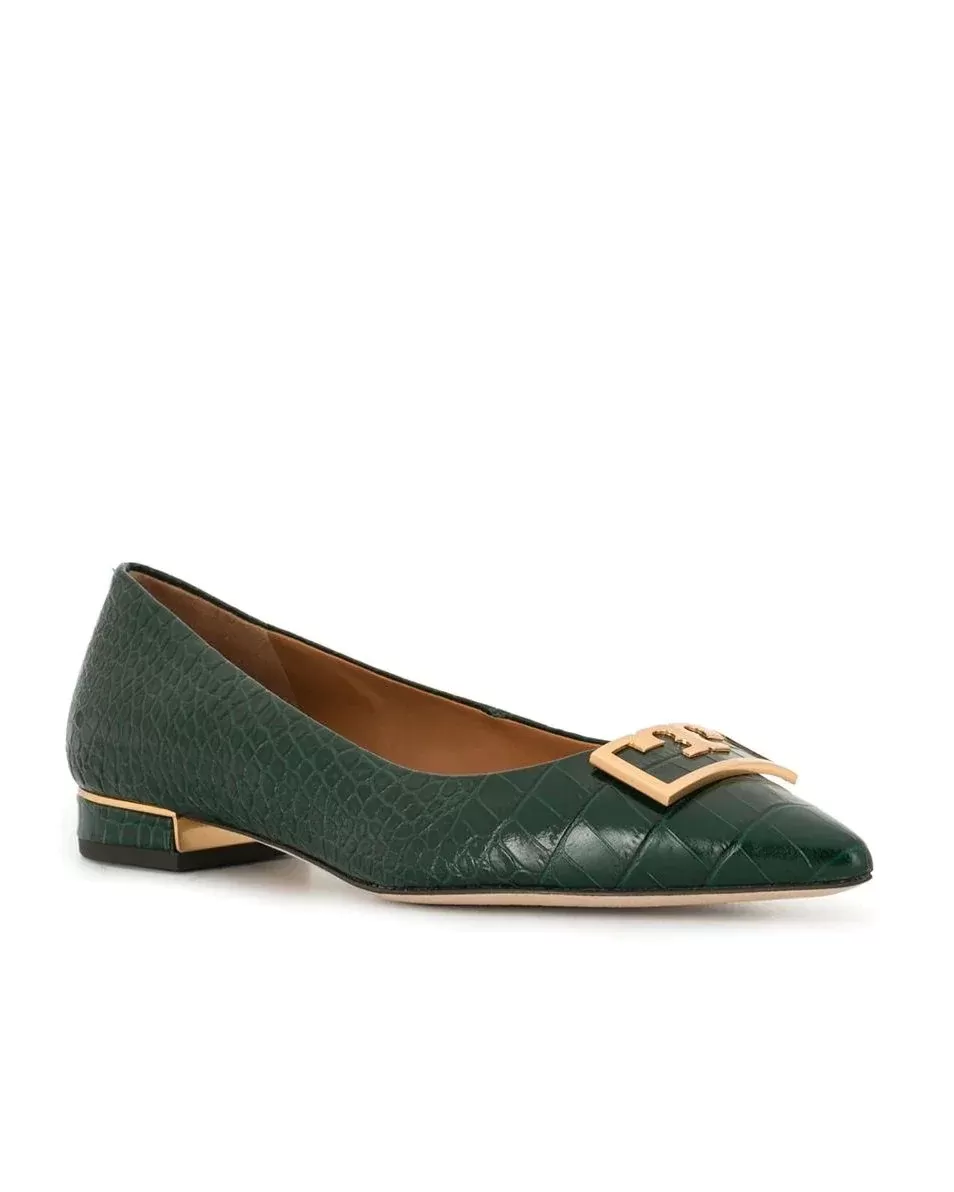 Tory Burch Gigi Pointed Toe Flats, Green