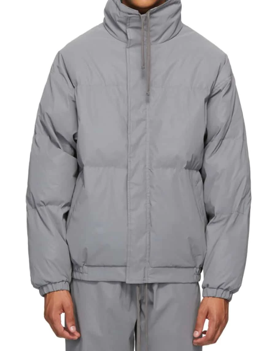 Essentials Fear Of God Puffer Jacket, Silver Reflective