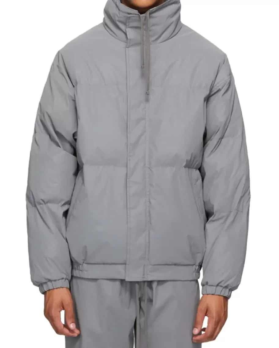 Essentials Fear Of God Puffer Jacket, Silver Reflective