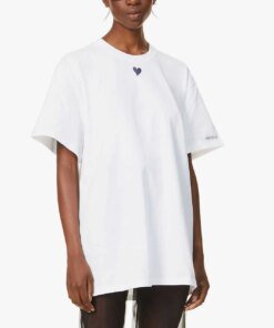 Kimhekim Heart-Detail Oversized Cotton-Jersey T-Shirt