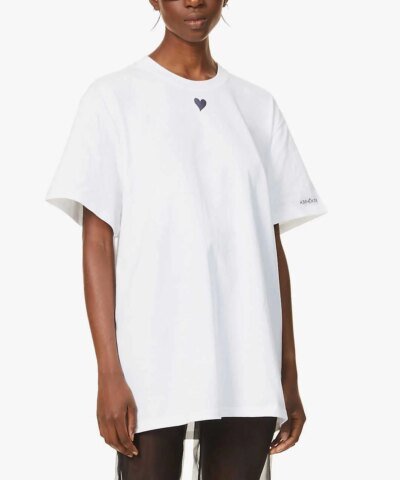 Kimhekim Heart-Detail Oversized Cotton-Jersey T-Shirt