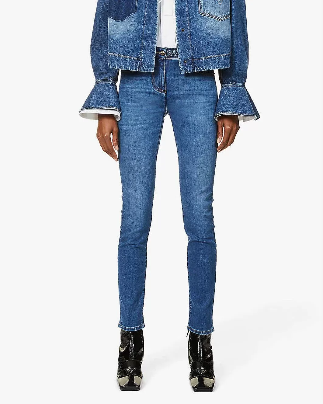 Valentino Skinny Mid-Rise Jeans