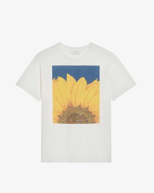 Sandro Sunflower-Print Organic Cotton-Jersey T-Shirt