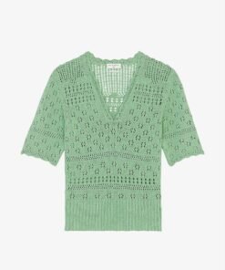 Sandro Joe Pointelle Cotton-Knit Jumper