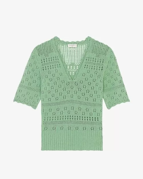 Sandro Joe Pointelle Cotton-Knit Jumper