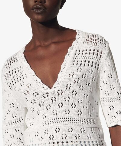 Sandro Joe Pointelle Cotton-Knit Jumper