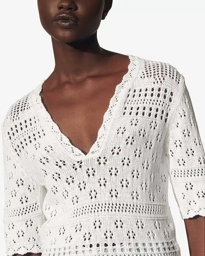 Sandro Joe Pointelle Cotton-Knit Jumper