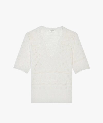 Sandro Joe Pointelle Cotton-Knit Jumper