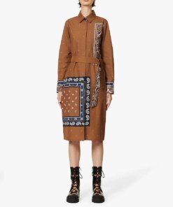Max Mara Bussola Graphic-Print Cotton Midi Dress