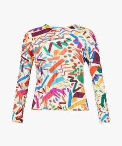 Pleats Please Issey Miyake Confetti Graphic-Print Woven Top