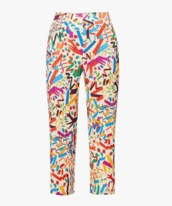 Pleats Please Issey Miyake Confetti Print Plissé Trousers