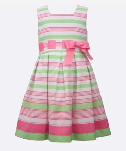 Bonnie Jean Little Girls Striped Linen Dress