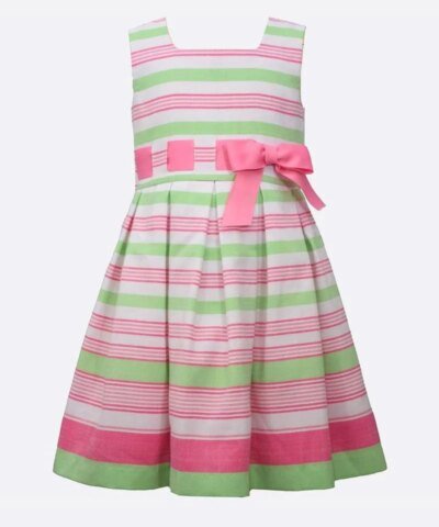 Bonnie Jean Little Girls Striped Linen Dress