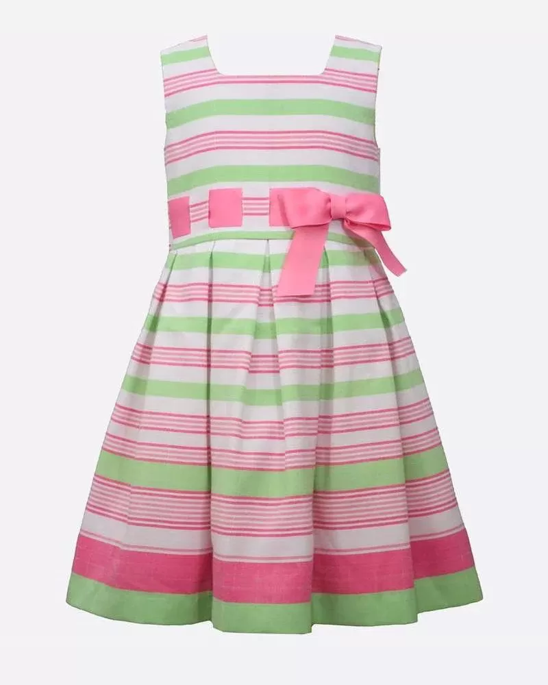 Bonnie Jean Little Girls Striped Linen Dress